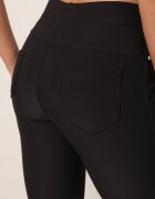 yu & me Pantaloni Negri cu Croială Slim Fit cu Elastic în Talie și Talie Înaltă Selbia
