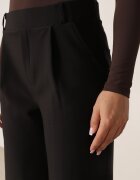 yu & me Pantaloni negri din bumbac cu croială largă și talie înaltă Danniva
