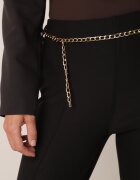 yu & me Pantaloni Negri Evazați cu Lanț Riselda