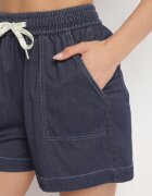 yu & me Pantaloni scurți Clasici bleumarin din viscoză cu buzunare laterale și șnur în talie Sarafene