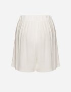 yu & me Pantaloni scurți tip fustă Albi din In decorați cu Pliu Salloril