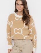 yu & me Pulover Bej Oversize Phisnun