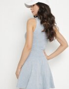 yu & me Rochie de bumbac evazată albastră deschisă cu decolteu în V Siliorea