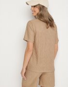 yu & me Set Bej Tricou și Pantaloni scurți cu Model în relief Halinnaia
