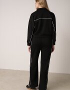 yu & me Set de Trening Negru Retro cu Vâscoză Pantaloni Largi și Bluză cu Guler Înalt Sewelda