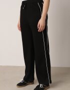 yu & me Set de Trening Negru Retro cu Vâscoză Pantaloni Largi și Bluză cu Guler Înalt Sewelda
