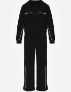 yu & me Set de Trening Negru Retro cu Vâscoză Pantaloni Largi și Bluză cu Guler Înalt Sewelda