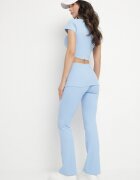 yu & me Set Sport Albastru deschis Mulat Tricou și Pantaloni Clopot rulați Silenira