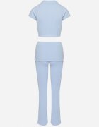yu & me Set Sport Albastru deschis Mulat Tricou și Pantaloni Clopot rulați Silenira