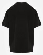 yu & me T-shirt oversize din bumbac cu aplicații bijuterii la decolteu Tesana Negru