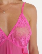 yuna Cămașă de noapte Fucsia cu imprimeu floral din plasă și string Xyvi