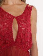 yuna Rochie de noapte Bordeaux cu Decupaj la Decolteu și stringuri Prosill
