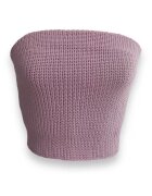 2wools Top crop cu panglica din satin - Violet prafuit