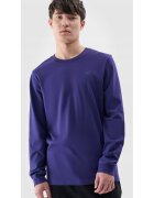 4F Bluza barbati - cu maneca lunga bleumarin - bumbac - croiala normala