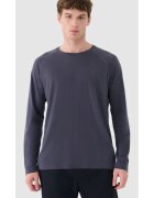 4F Bluza de trekking maneca lunga - gri inchis - lana merino