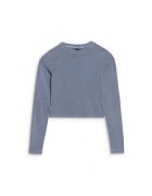 4F Bluza fete - maneca lunga - slim - bumbac - bleumarin - Bleumarin
