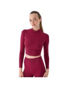 4F Bluza sport dama - maneca lunga - croiala slim - visiniu - poliamida -