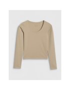 4F Bluza sport dama slim - elastic - bej - material sintetic