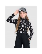 4F Bluza sport fete - fleece - negru/alb