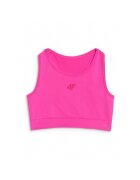 4F Bustiera sport roz - uscare rapida - pentru fete - sintetic