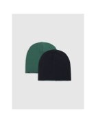 4F Caciula beanie unisex copii dwustronna - oliwkowa/khaki - dimensiune universala