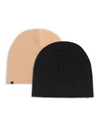 4F Caciula beanie unisex copii model reversibil - bej/negru - dimensiune universala