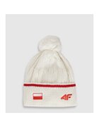 4F Caciula sport unisex - din lana merinos - alb - S