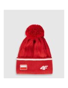 4F Caciula sport unisex rosie din lana merino - marimea S - cu captuseala din micropolar