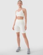4F Colanti de antrenament slim - talie inalta - tehnologie Dry - alb - material sintetic
