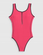 4F Costum de baie dintr-o singura piesa - roz - material sintetic - cupe detasabile - pentru femei