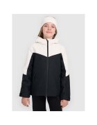 4F Geaca de schi fete poliester - neagra - cu gluga -