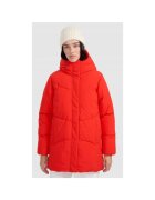4F Geaca matlasata dama rosie - poliester - cu gluga - oversize
