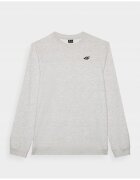 4F Hanorac Barbati French Terry Gri Deschis - 80% Bumbac - Sportstyle - Regular - Fara Gluga - Elastic - Marimi S-XXL