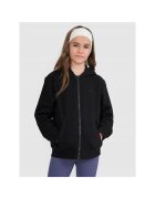 4F Hanorac copii negru - bumbac-poliester - oversize - gluga