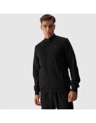 4F Hanorac sport barbati negru - bumbac - cu maneci elastice - cu buzunare laterale