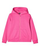 4F Hanorac sport pentru fete roz - cu fermoar - gluga - material bumbac/poliester