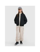 4F Jacheta bomber pentru fete neagra - sintetic - croiala oversize - fara gluga