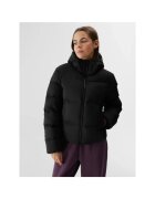 4F Jacheta de schi din puf neagra - poliester - cu gluga detasabila - pentru femei