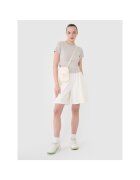 4F Pantaloni scurti pentru femei alb - bumbac 80% - croiala obisnuita
