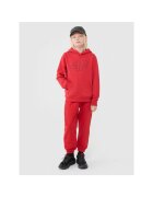 4F Pantaloni sport pentru baieti - oversize - elastici - rosu - bumbac