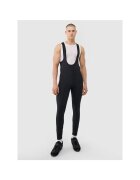 4F Pantaloni sport pentru ciclism - cu bretele - negru - insertie gel - talie inalta - 7/8