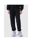4F Pantaloni sport pentru fete - negru - bumbac - croiala normala - 2 buzunare