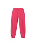 4F Pantaloni sport pentru fete - roz - croiala oversize - material bumbac