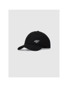 4F Sapca Baseball Unisex Negru cu Logo Reflectorizant - Material Sintetic Durabil - Ajustare Velcro - Junior
