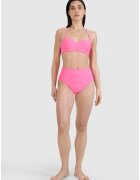 4F Slip de bikini pentru femei roz - talie inalta - material sintetic