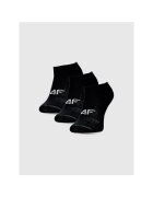 4F Sosete casual pentru baieti - set de 3 - negre - bumbac - croiala pana la glezna