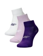 4F Sosete casual pentru fete - set de 3 - multicolor - bumbac - lungime pana la glezna