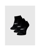 4F Sosete pentru fete - set de 3 - negre - bumbac - stil sportiv