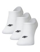 4F Sosete set 3 perechi bumbac elastic invizibile alb -