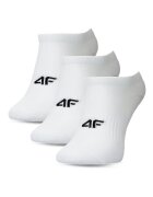 4F Sosete Talpici Femei Sportstyle 3 Perechi - Bumbac 70% - Taiere Joasa Invizibila - Marimi 35-42 - Alb